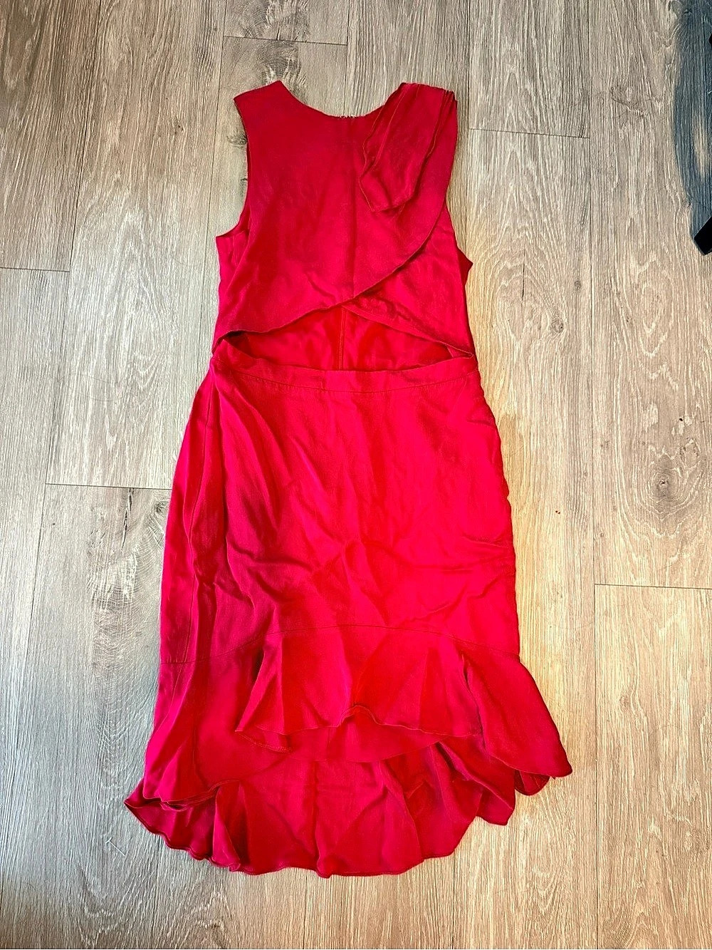 Nicole Miller Artelier Ruffle Midi Dress in Pink Size 8 Like New